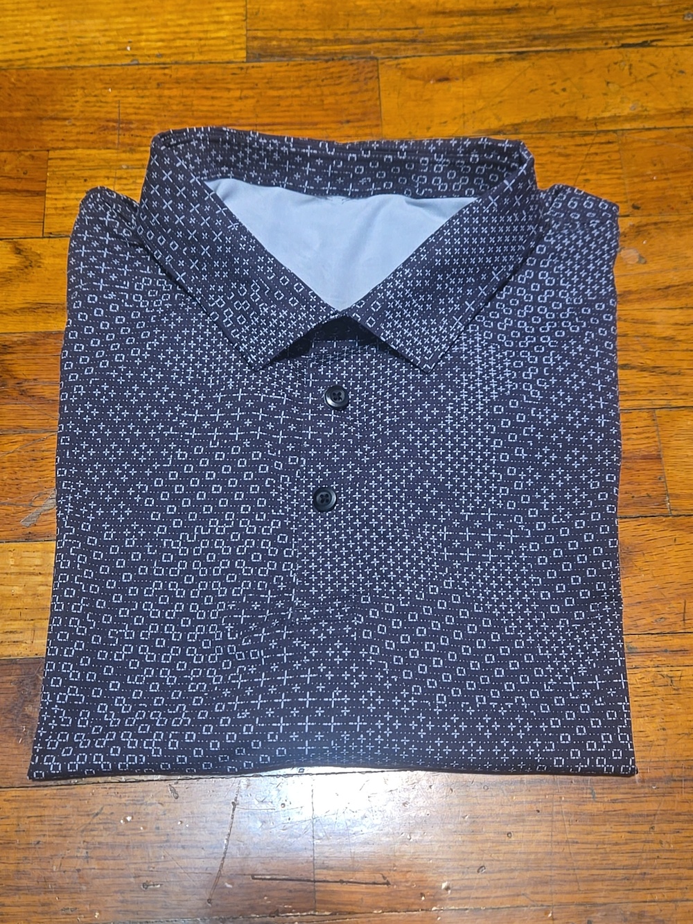 Lululemon Propel Polo Men's XXL Shirt Stitch Camo Ice Grey Deep Coal No Rip Tag